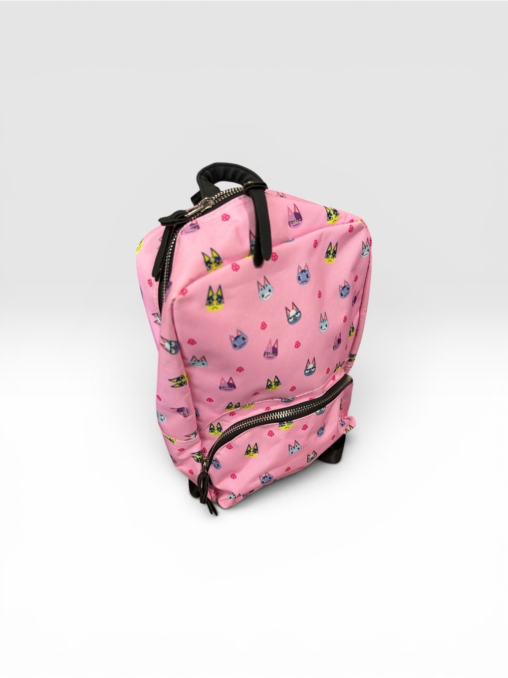 Pink Kids Mini Backpack with Colorful Animal Faces